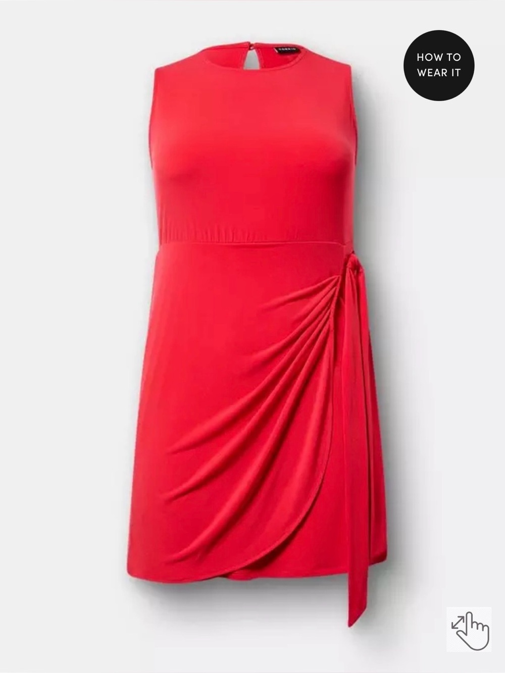 torrid Red Sleeveless Side-Tie Draped Mini Dress